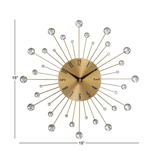 Gold Glam Metal Wall Clock